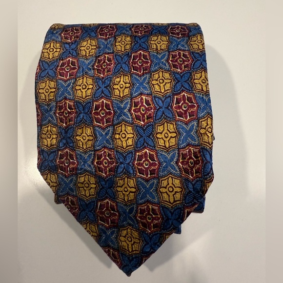 Ermenegildo Zegna Other - Ermenegildo Zegna Blue and Yellow Silk Tie